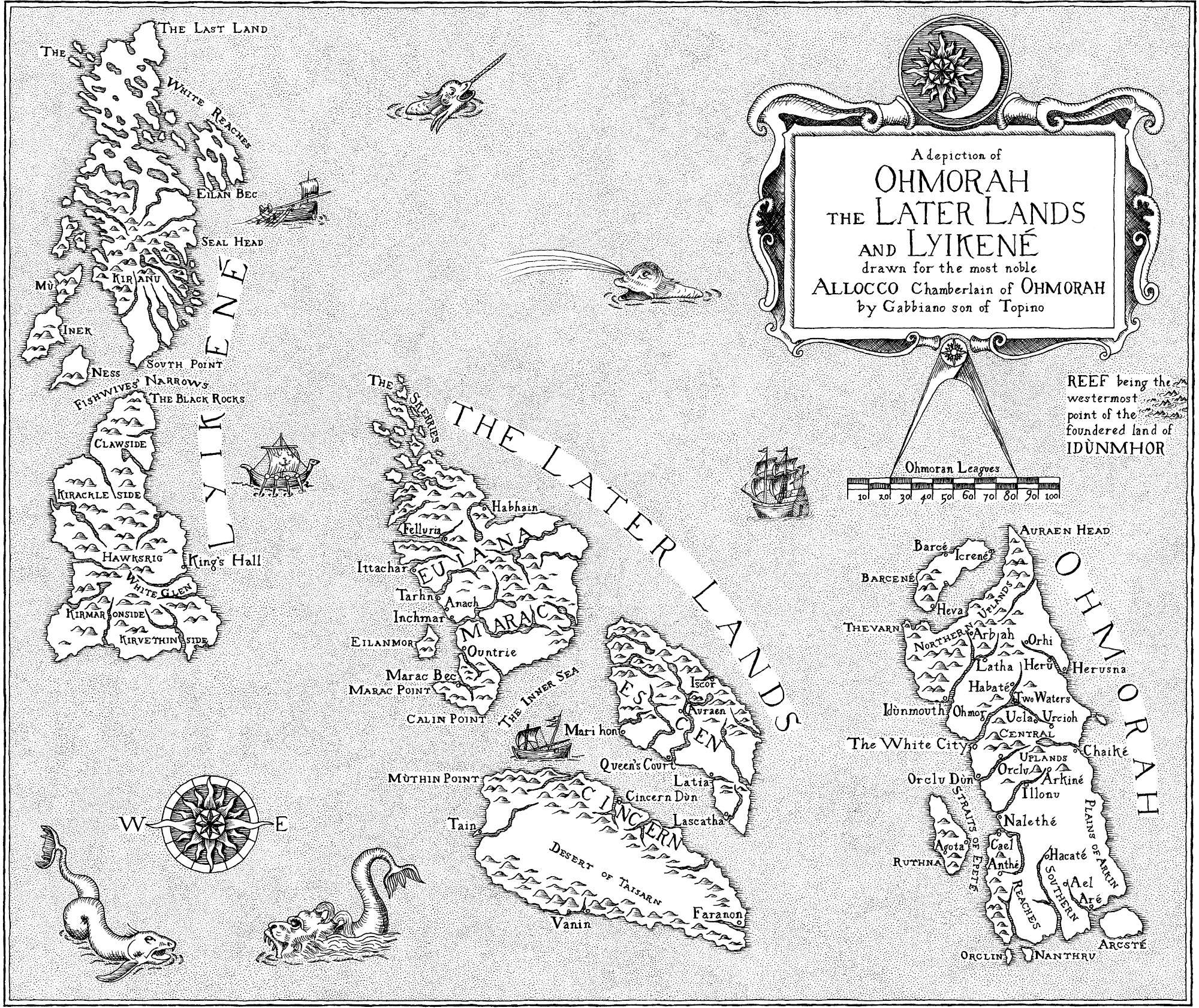 Map of Ohmorah, the Later Lands and Lyikené